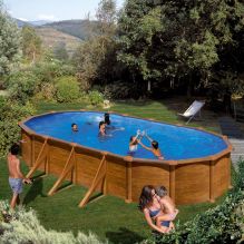 PONTAQUA WOOD STAR 7,3x3,75x1,32m ovális merevfalú medence