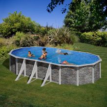 PONTAQUA ROCK 730 x 375 x 120 cm ovális fémfalas medence