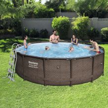 Bestway LIPARI rattan hatású fémvázas medence szett 427 x 107 cm