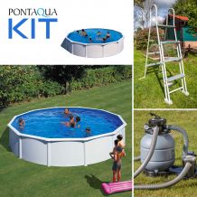PONTAQUA KIT WHITE kerek fémfalas családi medence szett 4,6 x 1,2 m FFA 869